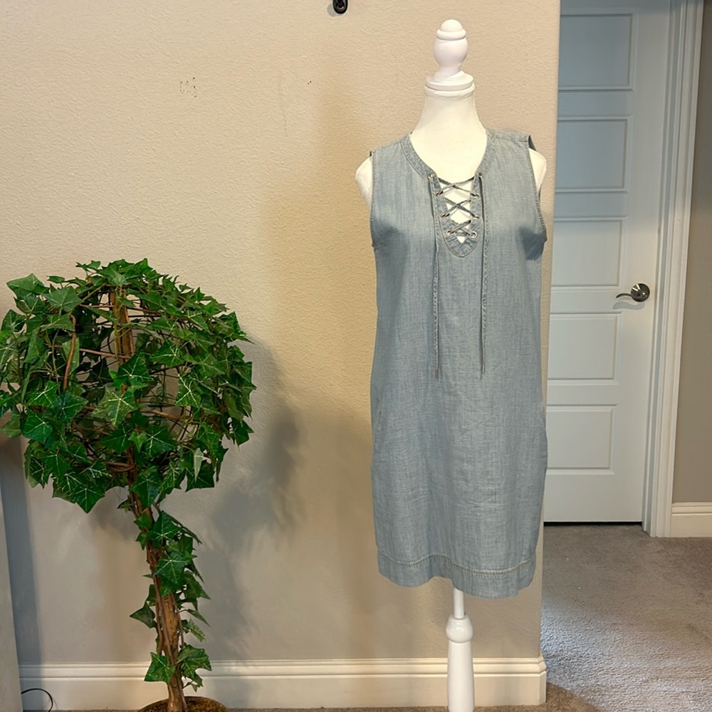 Madewell Chambray Denim Blue Shirt Dress Size XS